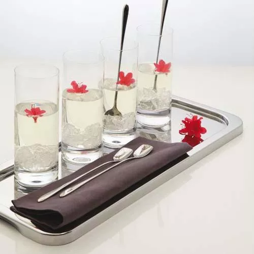 Linear Rectangular Stainless Steel Tray, 19" by Sambonet