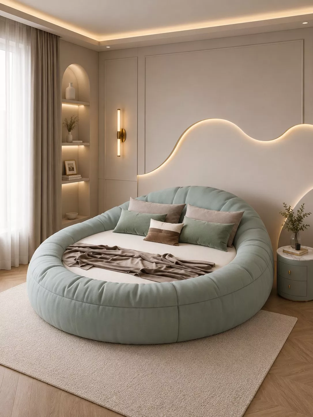 Luxurious Fabric Round Bed