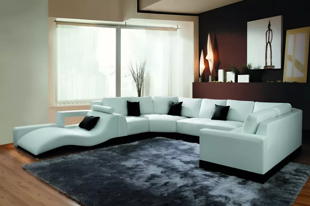 Luxurious U Shaped Sectional Leather Sofa