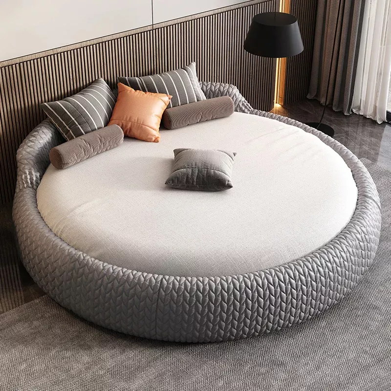Luxury Designed Leather Round Bed