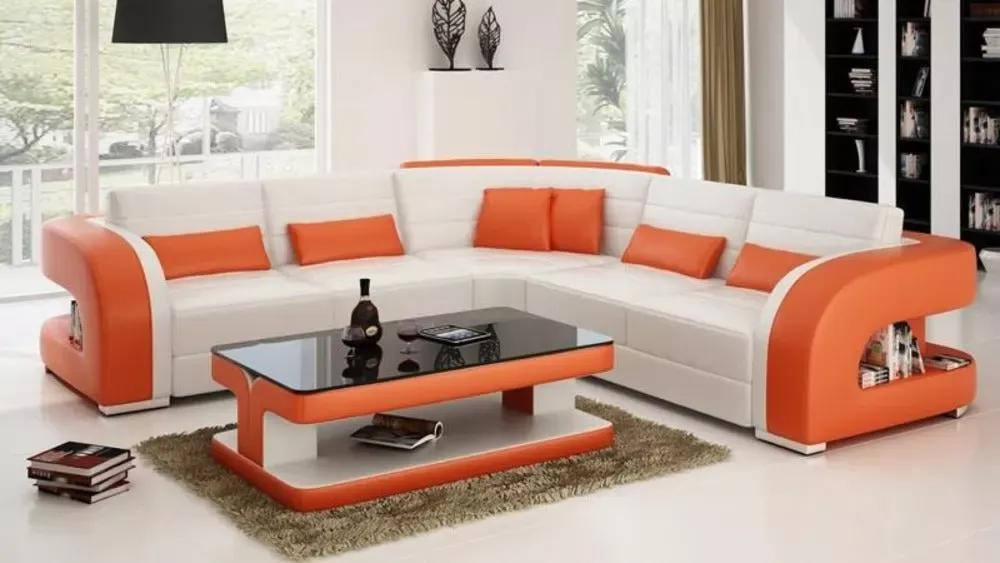 Luxury Leather Sectional Sofa Piece