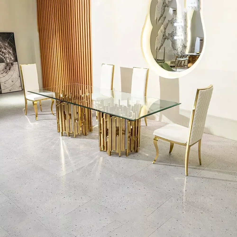 Magnificent Glass Top Dining Table Set