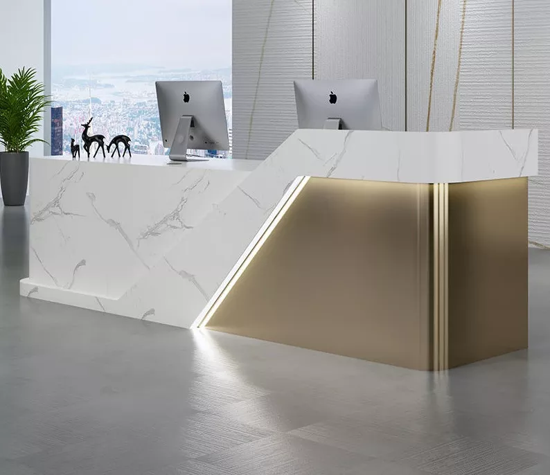 Marble Pattern Counter Reception Desk
