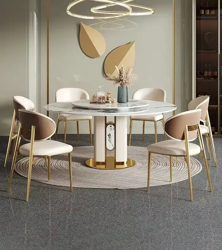 Marble Top Dining Table With Lazy Susan