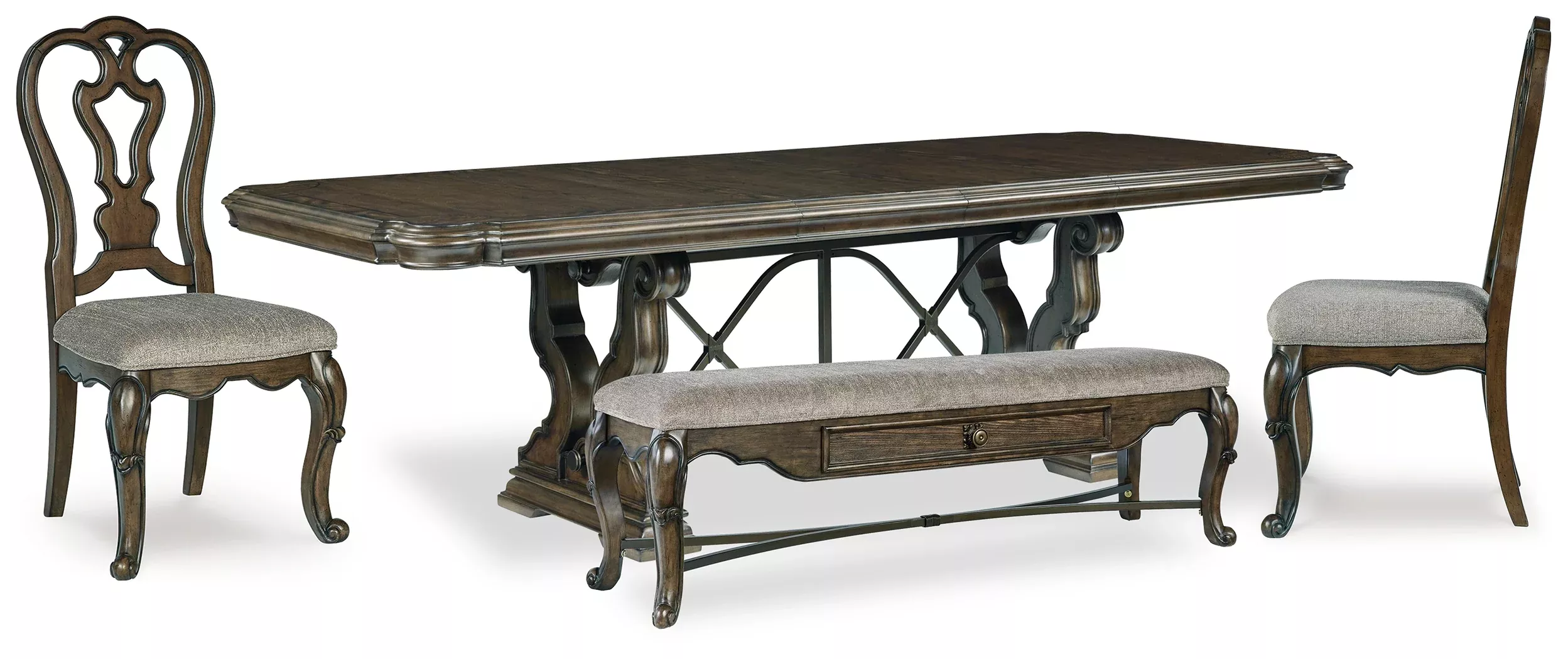 Maylee Dining Table, 2 Chairs and Bench