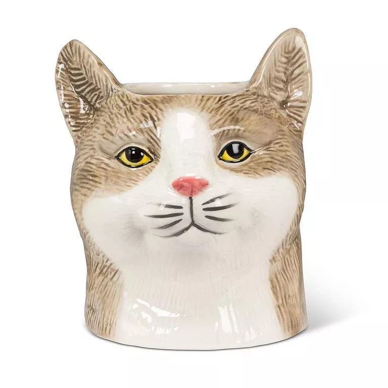 Medium Tabby Cat Planter