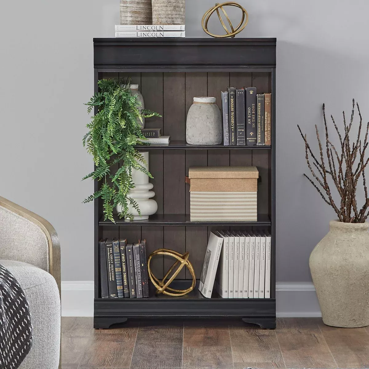 Meritage - 48" Bookcase - Aged Charcoal