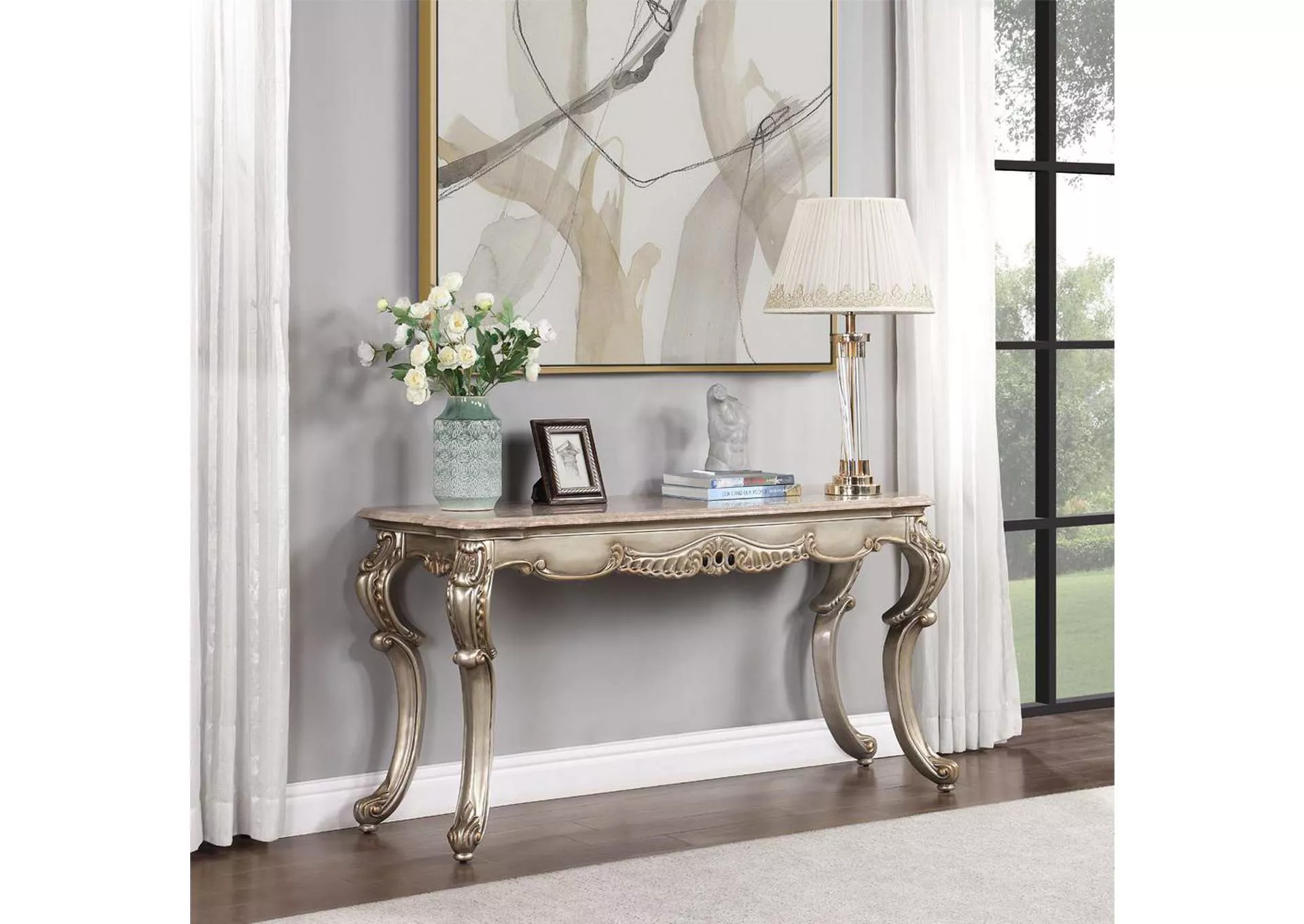Miliani Sofa Table with Marble Top