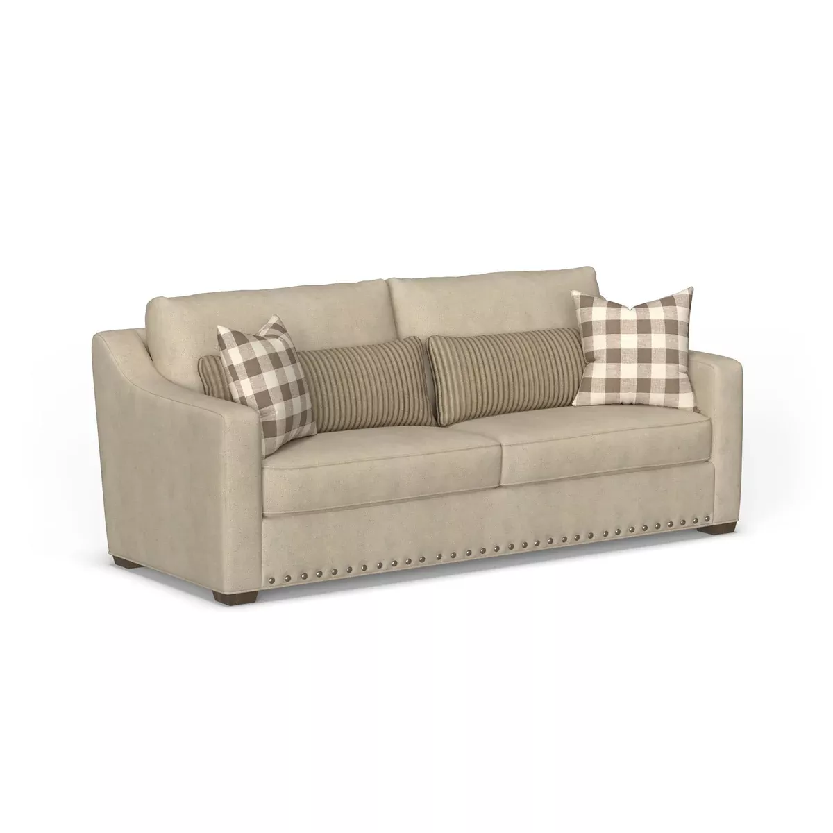 Milo - Fabric Two-Cushion Sofa With Nailhead Trim