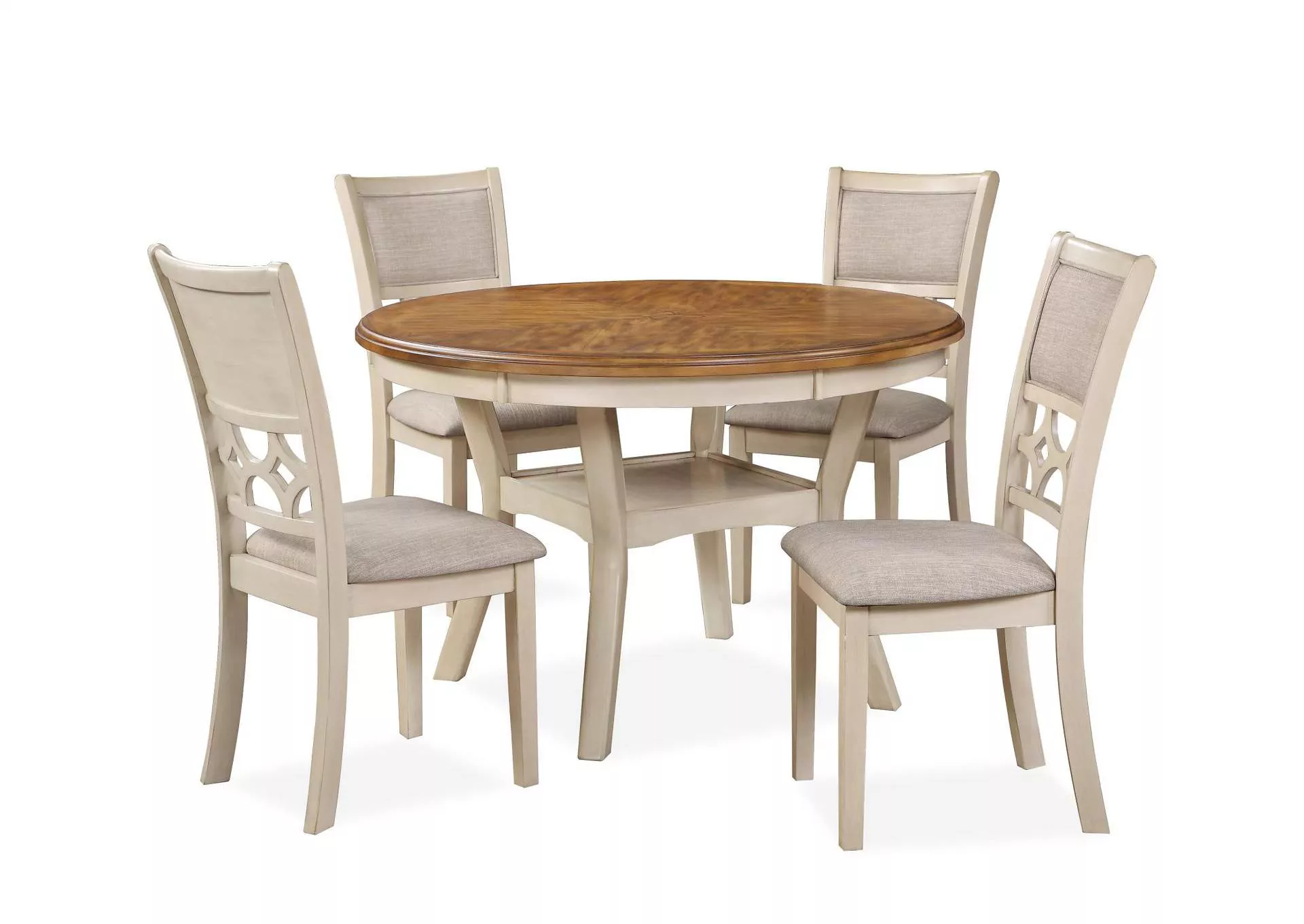 MITCHELL 5 PIECE DINING SET - TWO TONE BISQUE BROWN