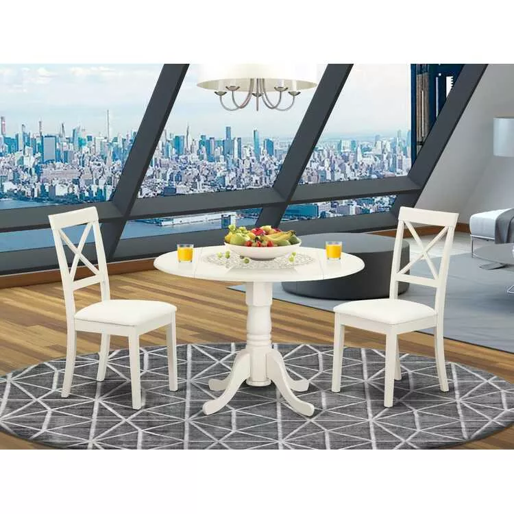 Modern 3-Piece Round Dining Set - Table & 2 Chairs