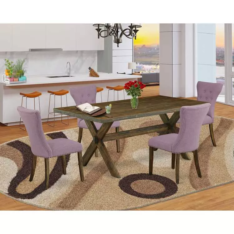 Modern 5-Pc Dining Set - 4 Chairs & Rectangular Table