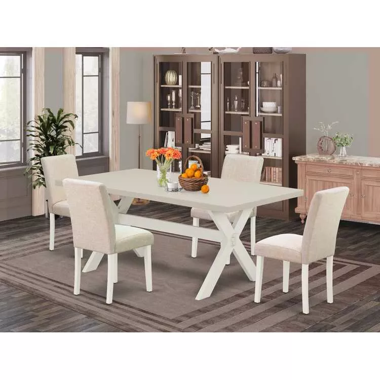 Modern 5-Pc Parson Dining Set Chairs Table