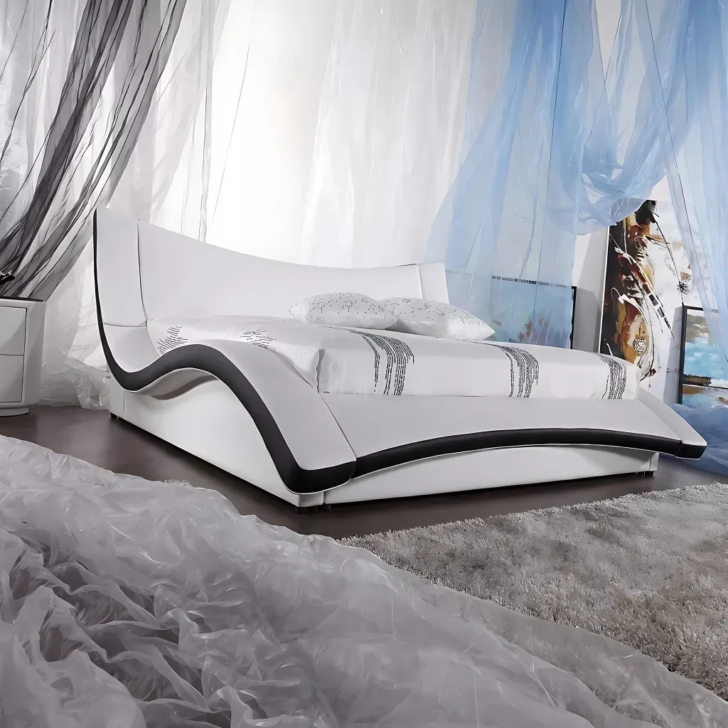 Modern Black White Platform Bed