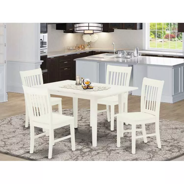 Modern Dining Chairs & Butterfly Leaf Dining Table Set
