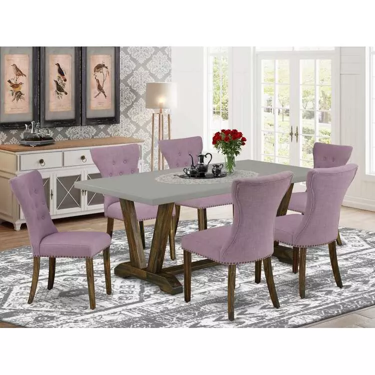 Modern Dining Set 7-Piece Hardwood Structure