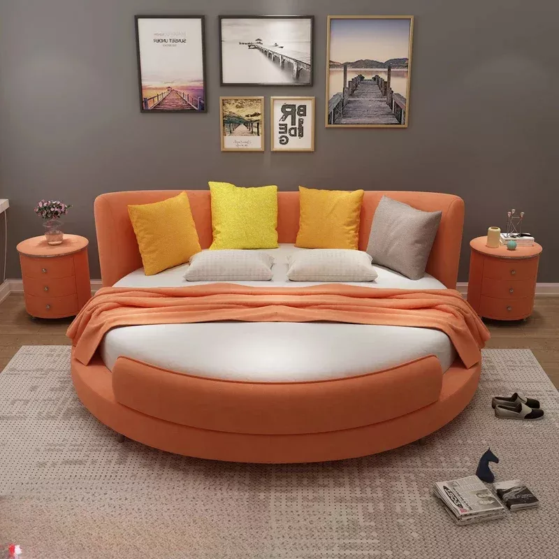 Modern Fabric Round Bed Frame