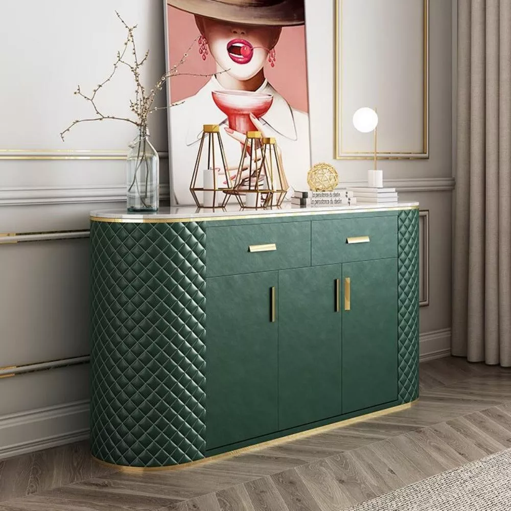 Modern Light Luxurious Metallic Console Table
