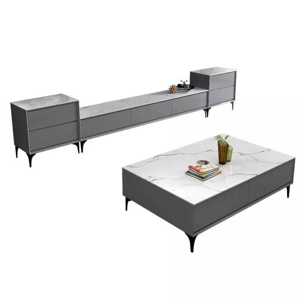 Modern Luxurious Tv Stand,Side Table And Coffee Table Set