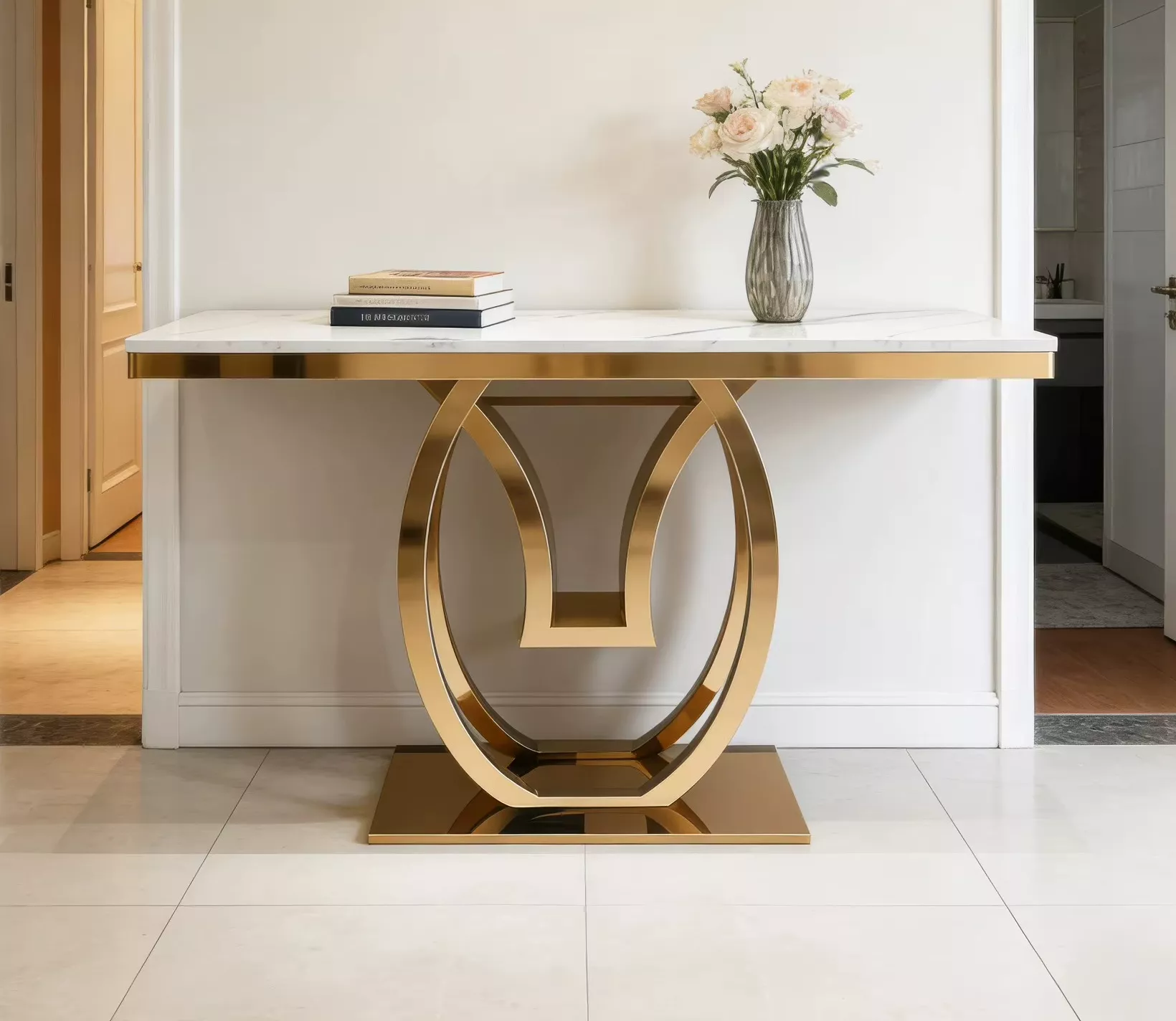 Modern Marble Top Console Table