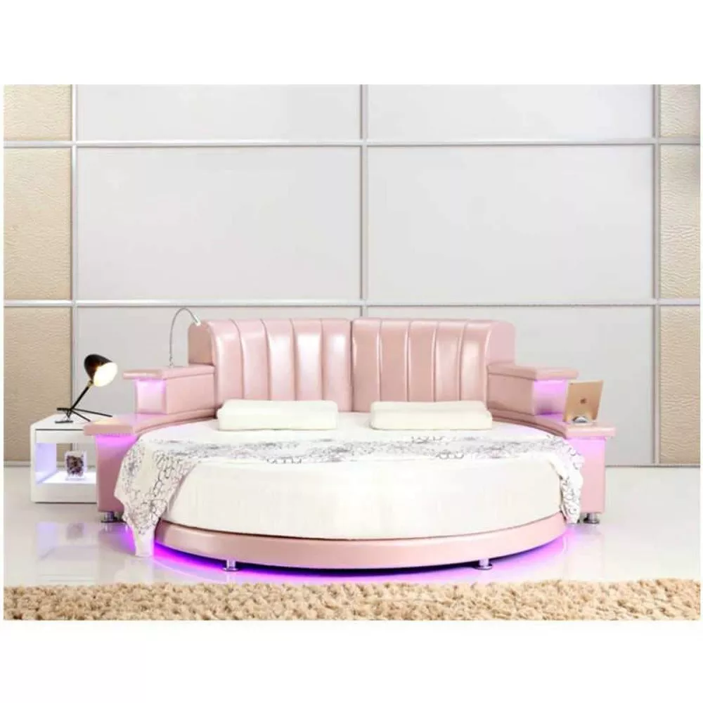 Modern Round Bed Frame With LED