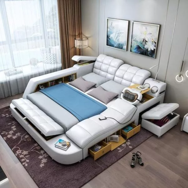Modern Smart Leather Bed Frame