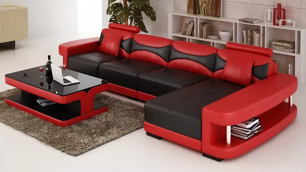 Modern Sturdy Leather Sectional Couch