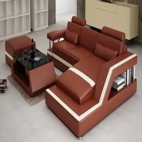 Modern Trend LED Leather Sectional Sofa