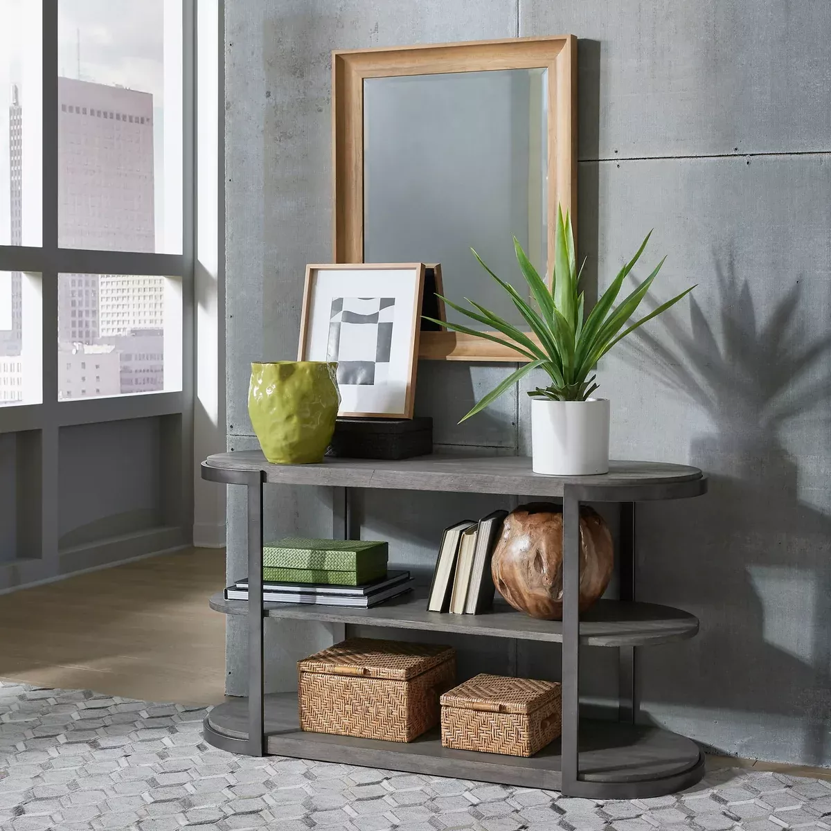 Modern View - Sofa Table - Gauntlet Gray