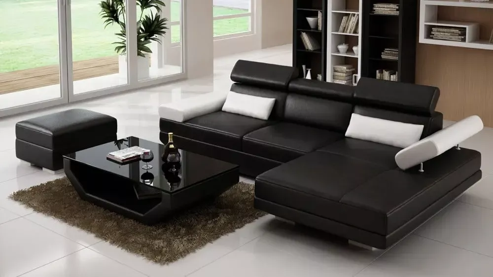 Modular Leather Sectional Sofa Set