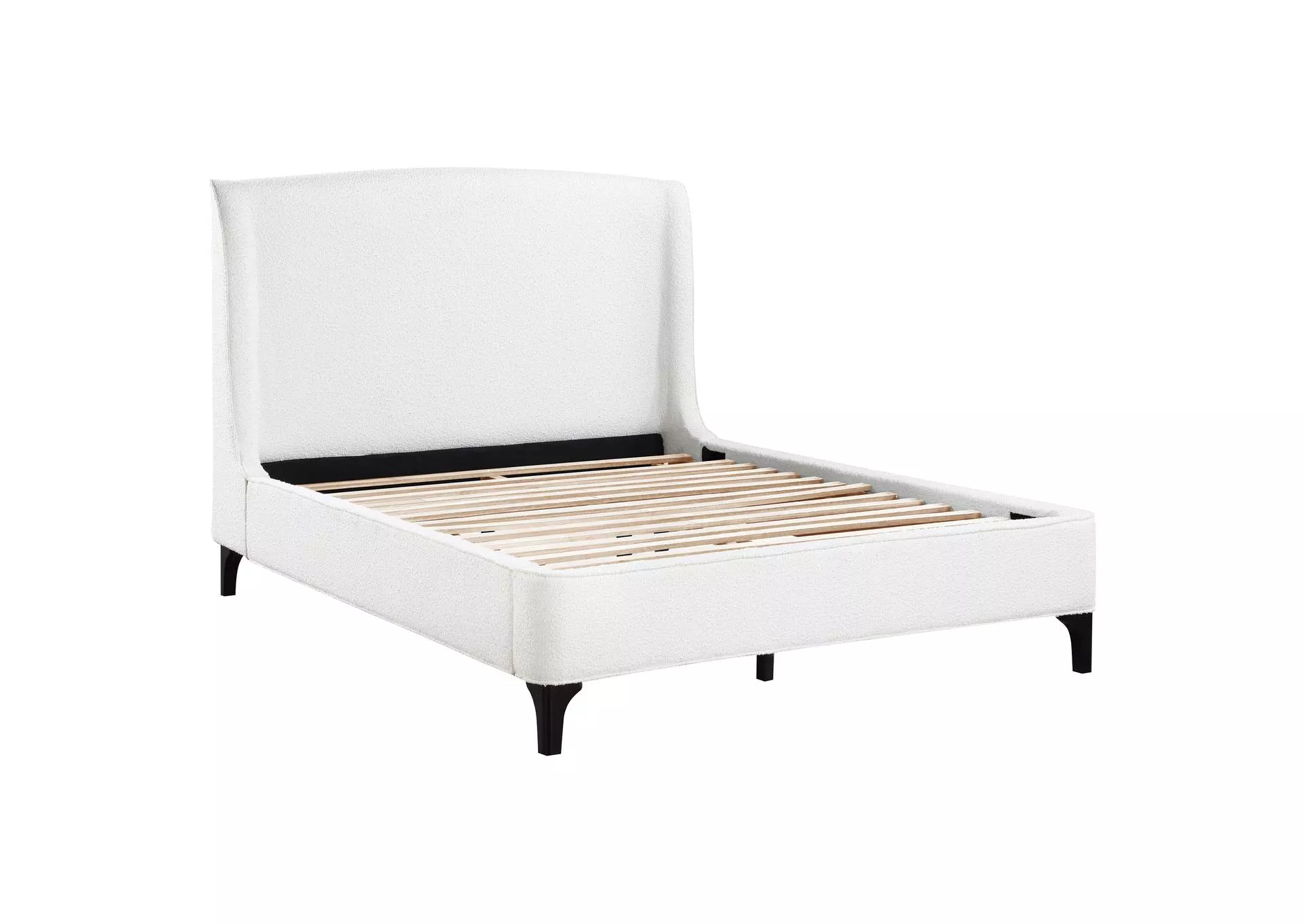 Mosby Upholstered Eastern King Wingback Bed Snow