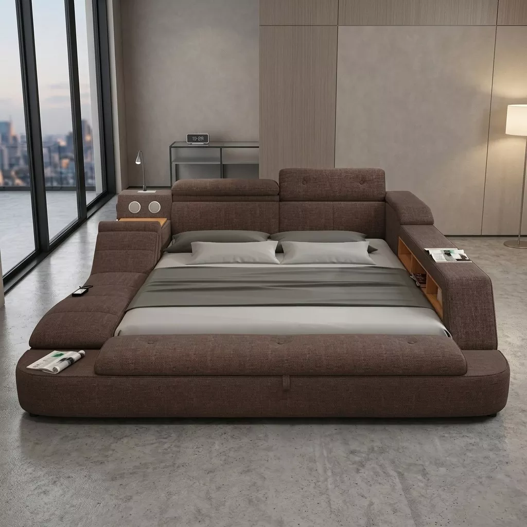 Multifunction Soft Fabric Bed Frame