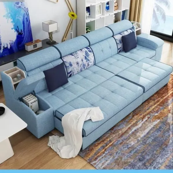 Multifunctional Linen Fabric Sofa Bed