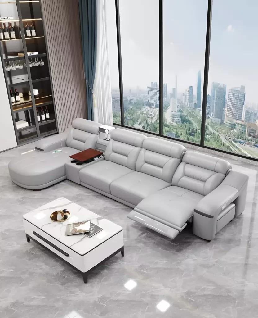 Multifunctional Recliner Sectional Leather Sofa
