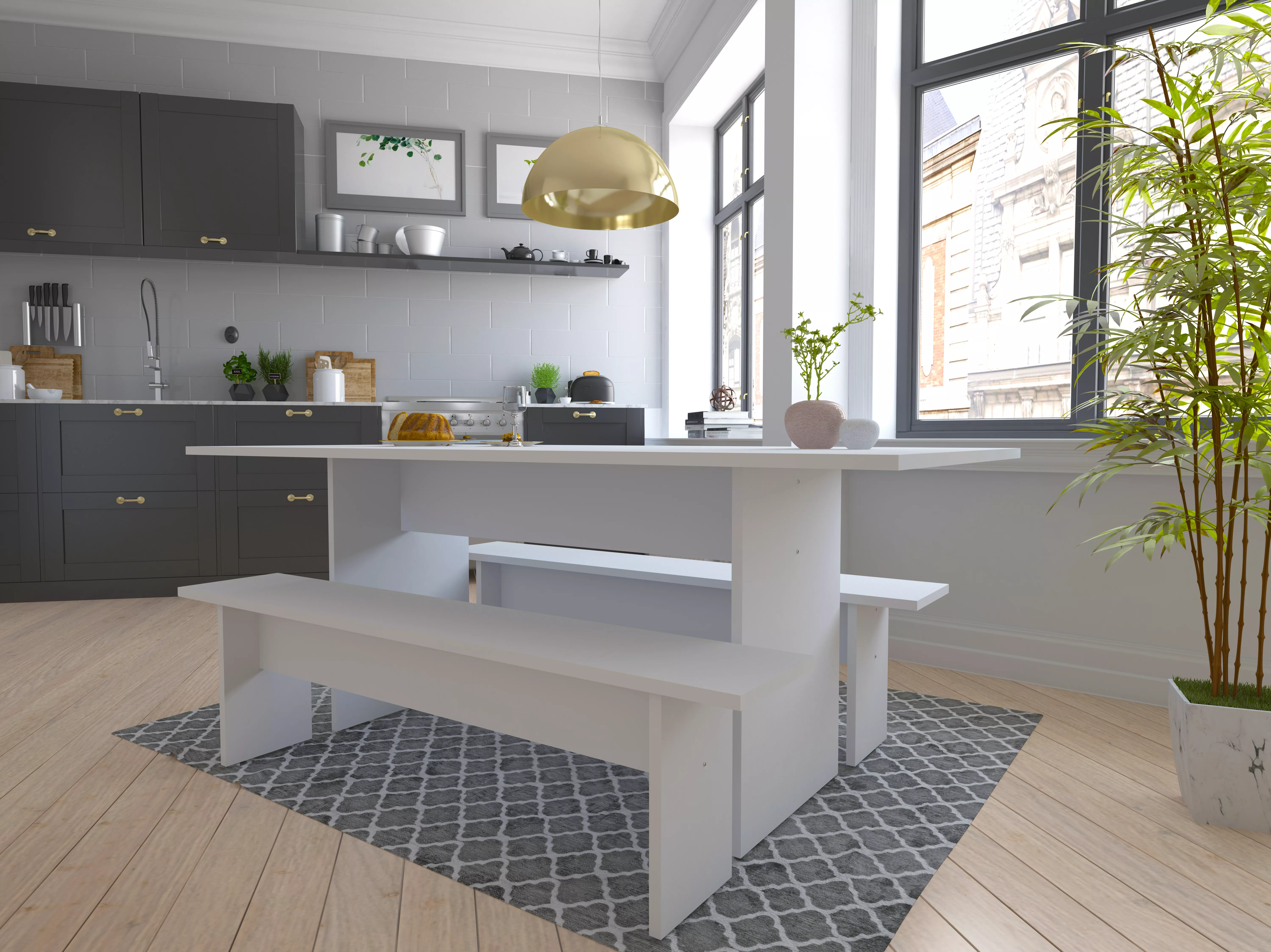 Nomad White Dining Set