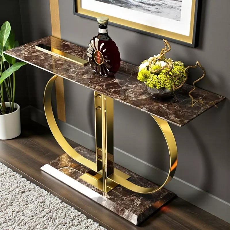Nordic Style Light Luxury Marble Console Table