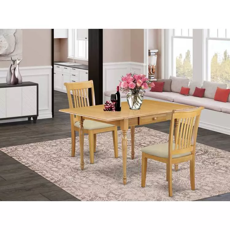 Oak Finish Dining Set 3 Piece