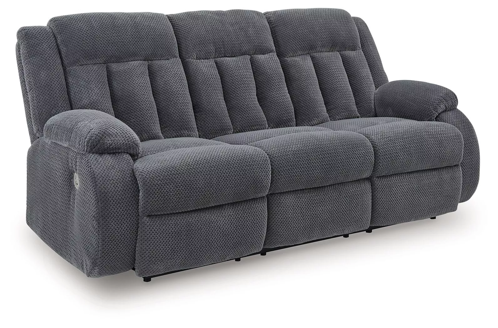 Observation - Reclining Power Sofa With Drop Down Table - Steel