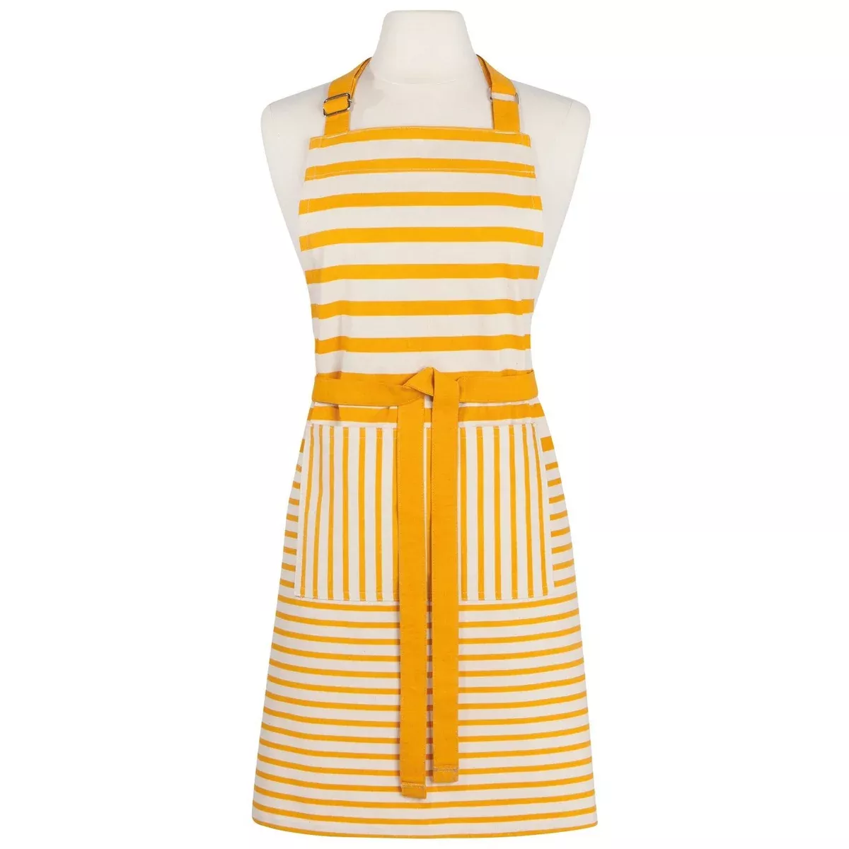Ochre Awning Stripe Chef Apron