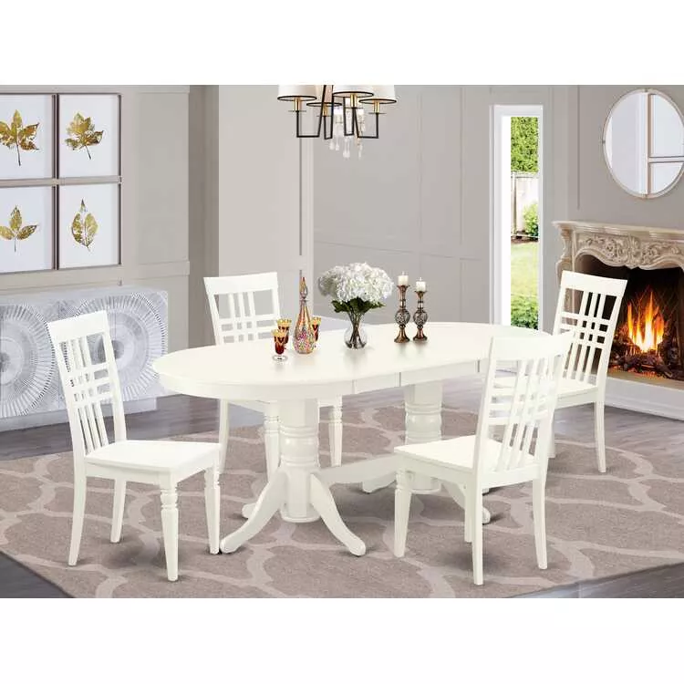 Oval Dining Set with Butterfly Leaf | 5 Piece Kitchen Table Set