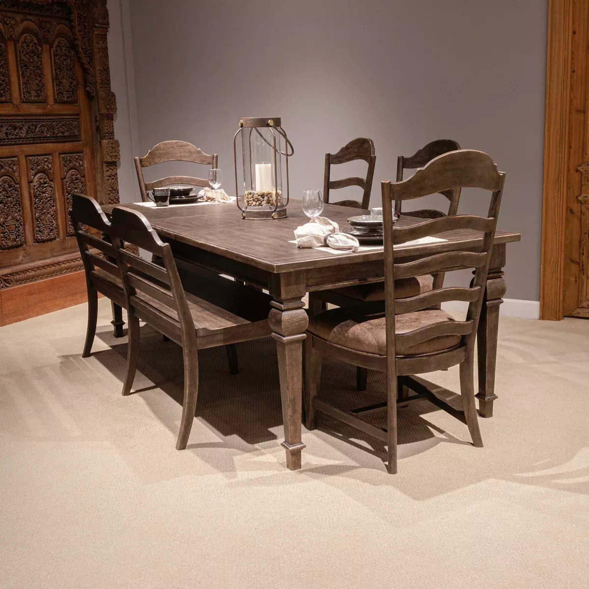 Paradise Valley - Rectangular Leg Table - Saddle Brown