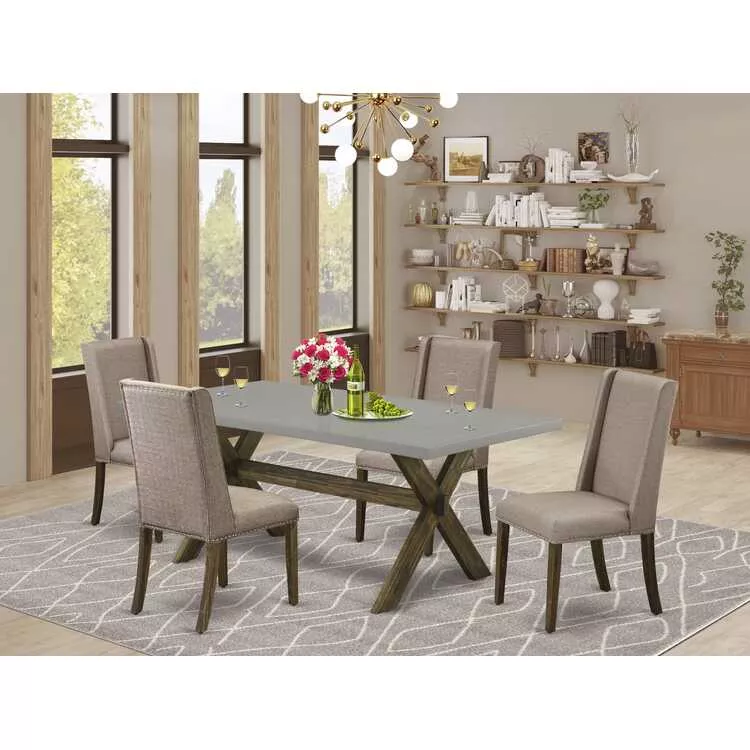 Parson Dining Chairs and Rectangular Table Set