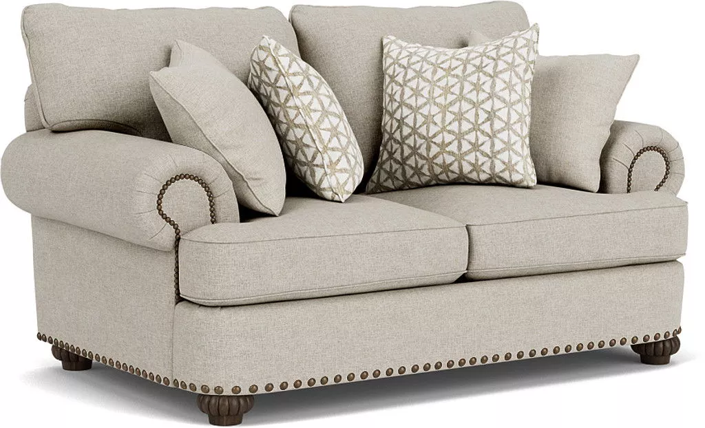 Patterson - Fabric Loveseat, Nailhead Trim