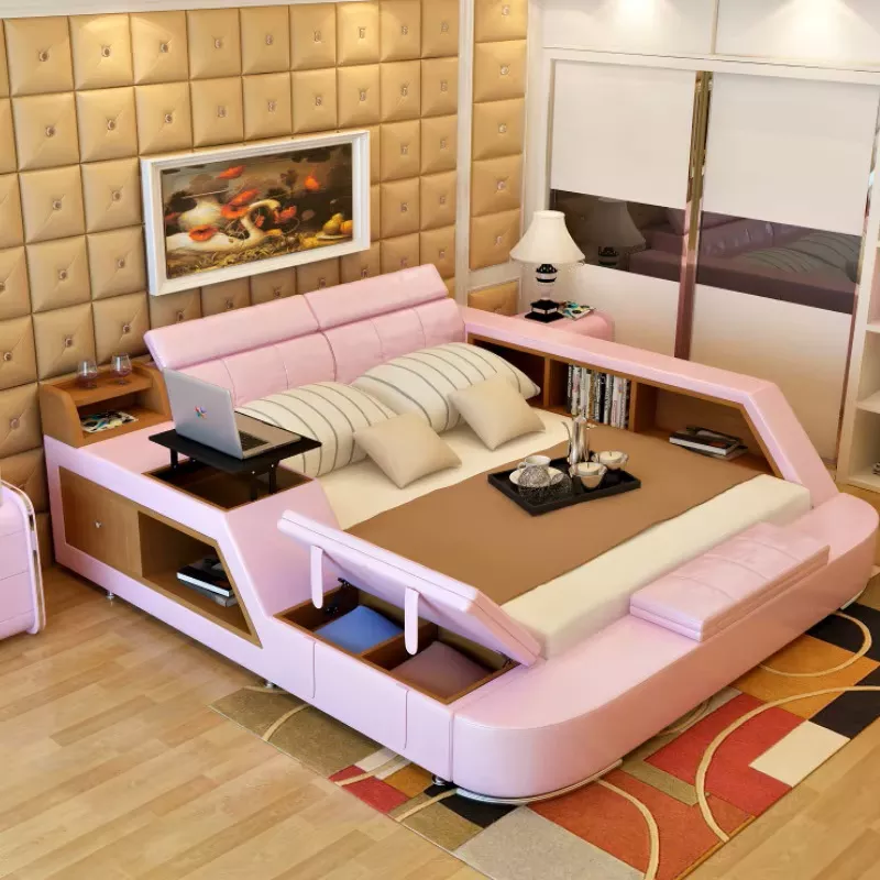 Pink Smart Leather Bed
