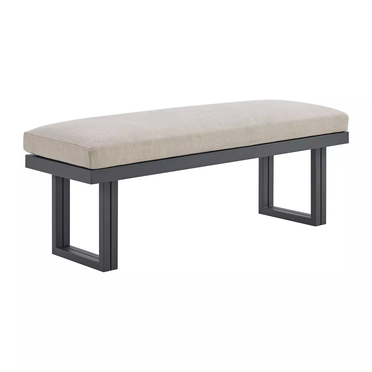 Playa - Dining Bench - Dark Gray / Beige