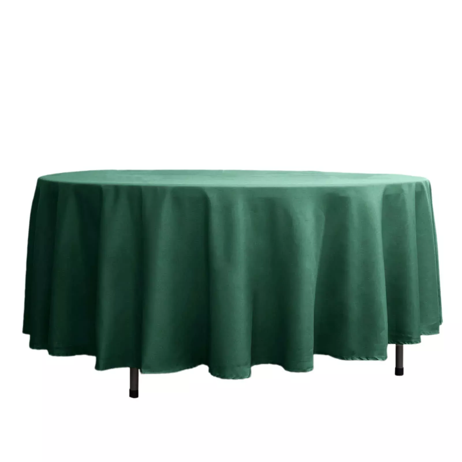 Polyester 108" Round Tablecloth Hunter Emerald Green - Wrinkle-Resistant Table Cover