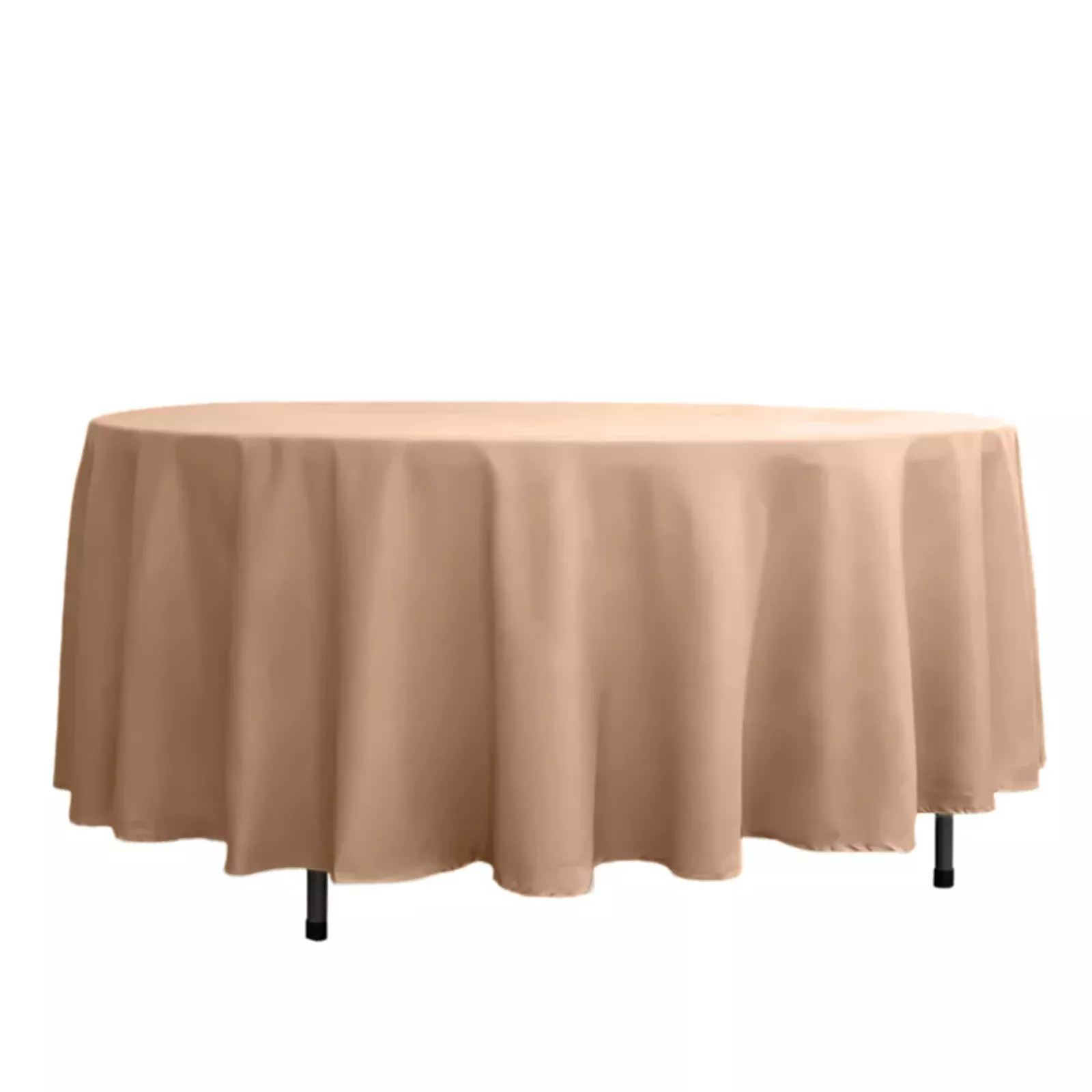 Polyester 108" Round Tablecloth Nude - Wrinkle-Resistant Table Cover