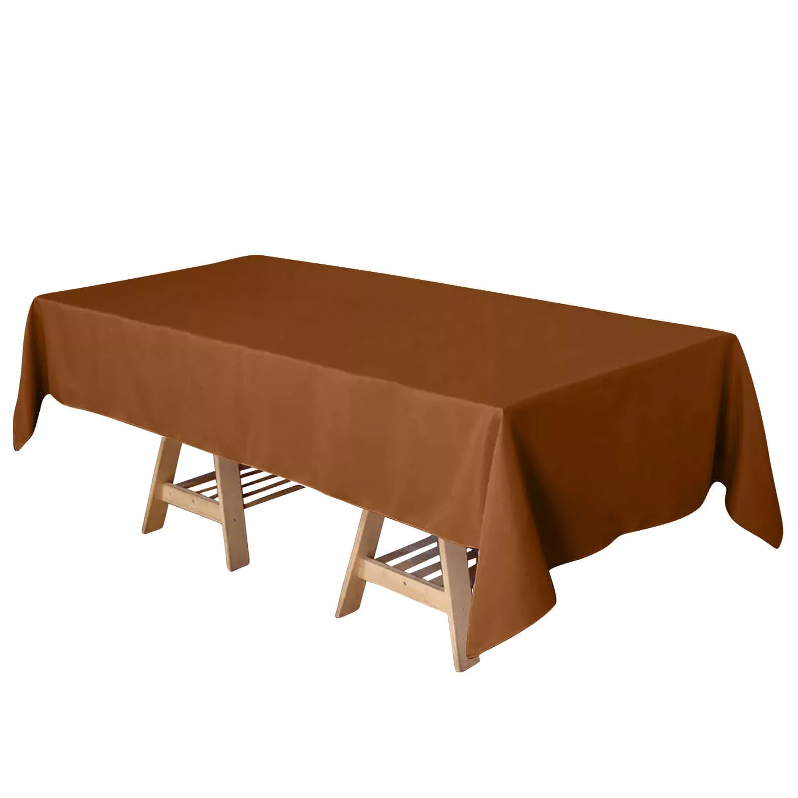 Polyester 60"x102" Rectangle Tablecloth Cinnamon Brown - Durable and Stylish Table Cover