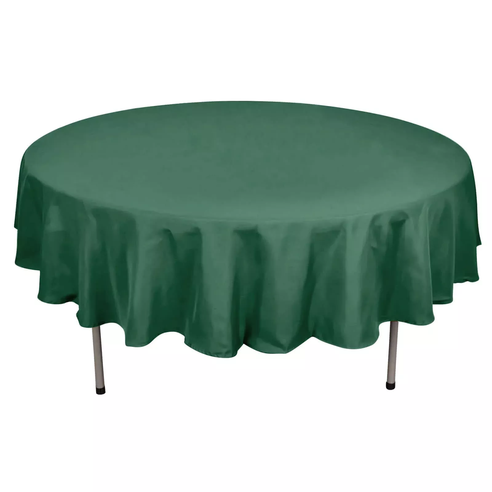 Polyester 90" Round Tablecloth Hunter Emerald Green - Stain & Wrinkle-Resistant Table Cover