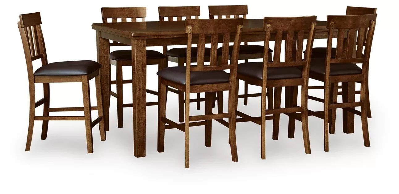 Ralene Counter Height Dining Table and 8 Barstools